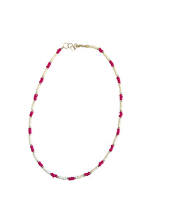 Pink & White Anklet