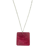 Load image into Gallery viewer, Glass Pink Square Necklace
