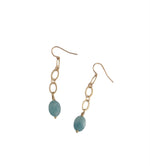 Load image into Gallery viewer, Aquamarine Gold Chain Earrings
